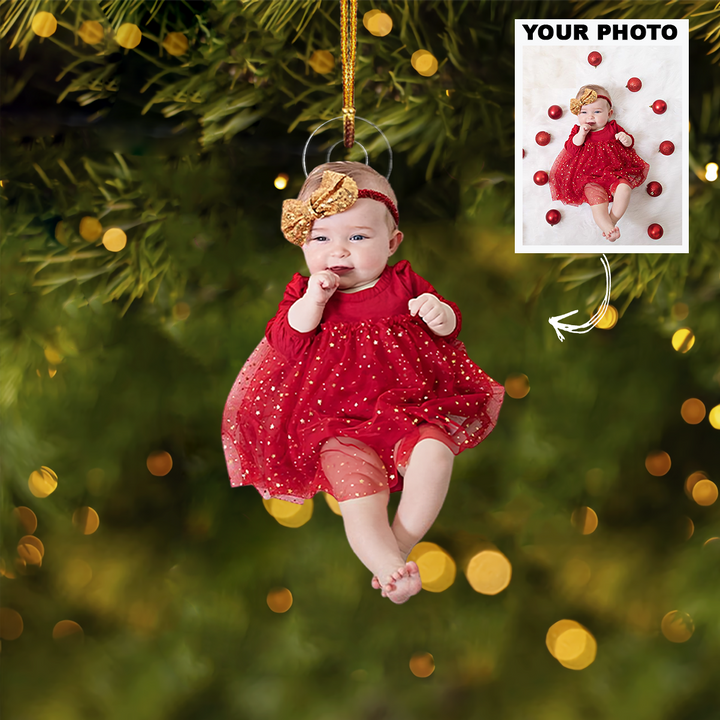 Baby's First Christmas - Personalized Custom Photo Mica Ornament - Christmas Gift For Family, Family Members, Friends