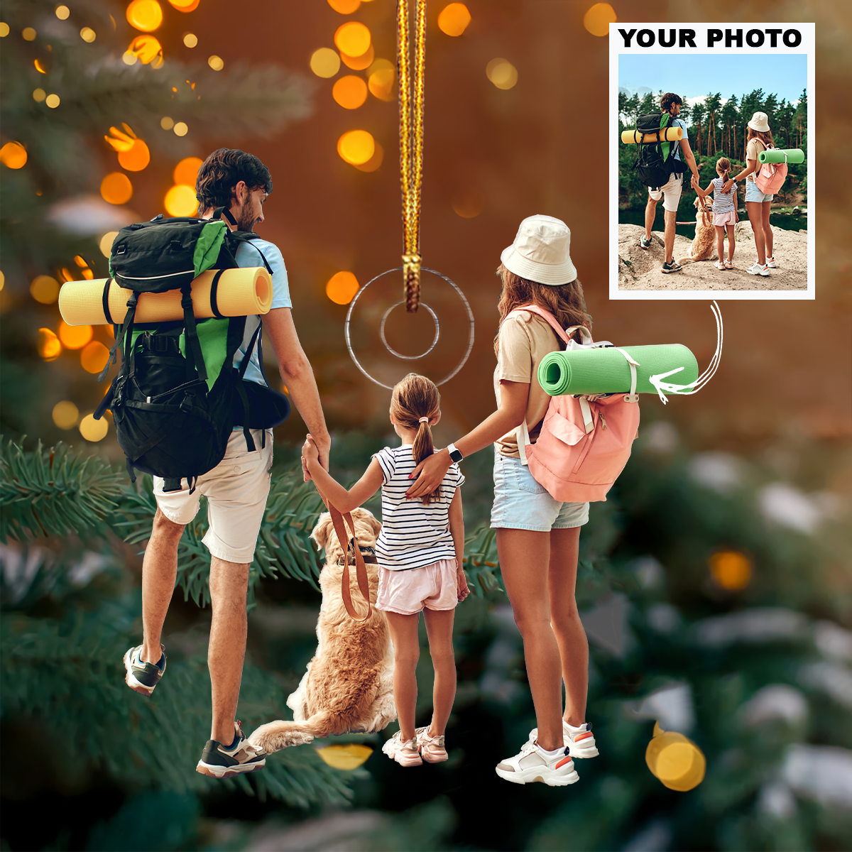 Personalized Photo Mica Ornament - Christmas, Birthday Gift For Family Members, Camping Lovers -  Customized Your Photo Ornament