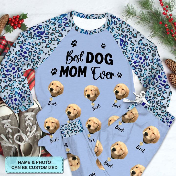 Best Dog Mom Ever - Personalized Custom Raglan Pajama Set - Gift For Dog Lover, Dog Mom, Dog Dad, Dog Owner