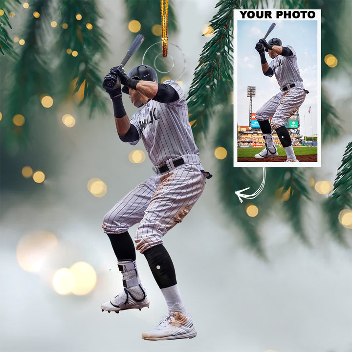 Baseball Ornament - Personalized Custom Photo Mica Ornament - Christmas Gift For Sport Lover