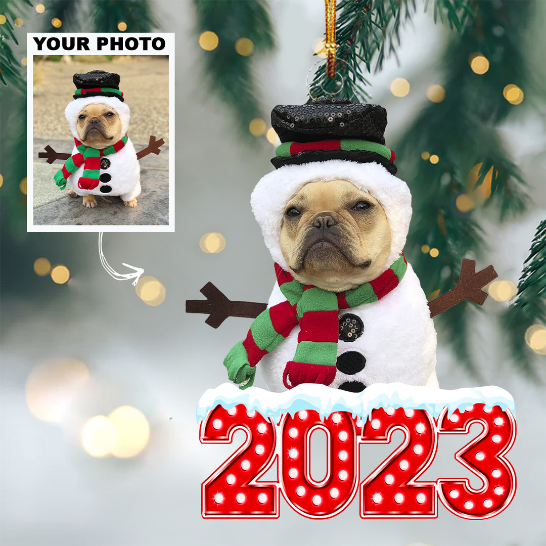 2023 Christmas Cute Dog Customized Dog Photo Ornament - Personalized Custom Photo Mica Ornament - Christmas Gift For Dog Dad, Dog Mom, Cat Dad, Cat Mom UPL0DM003