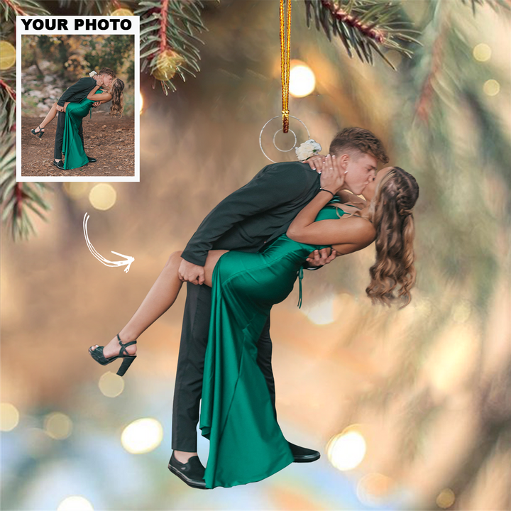 Prom Couple Ornament - Personalized Custom Photo Mica Ornament - Christmas Gift For Couple, Family Members