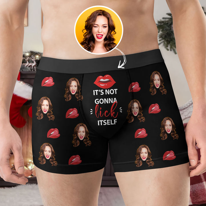 It's Not Gonna Lick Itself - Personalized Custom Men's Boxer Briefs - Gift For Couple, Boyfriend, Husband