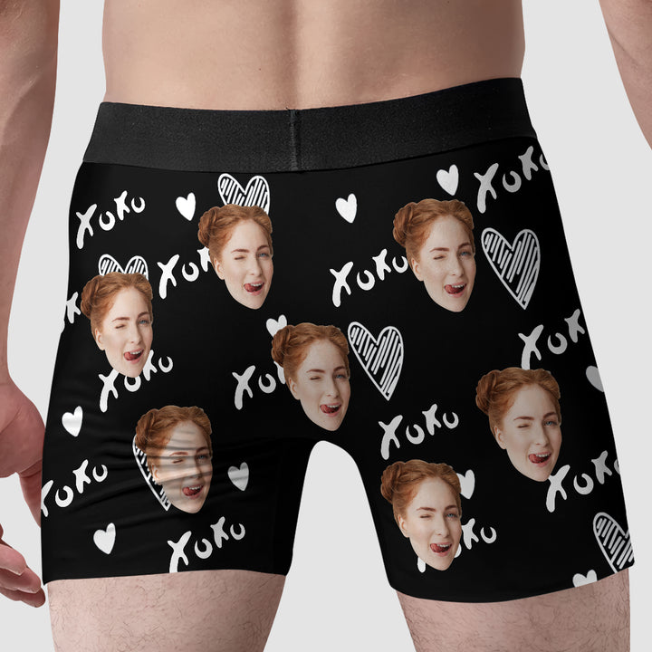 XOXO Gift - Personalized Custom Men's Boxer Briefs - Gift For Couple, Boyfriend, Husband