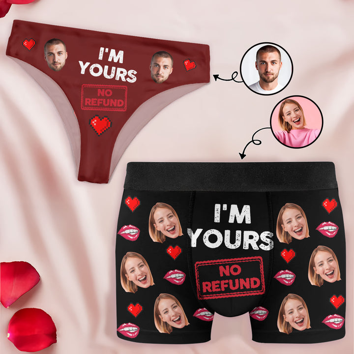 I'm Yours - Personalized Custom Couple Matching Briefs - Gift For Couple, Boyfriend, Girlfriend, Wife, Husband