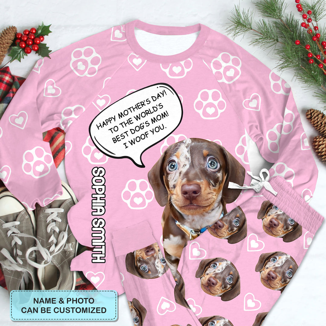 Best Dog Mom - Personalized Custom Raglan Pajama Set - Gift For Dog Lover, Dog Mom, Dog Dad, Dog Owner