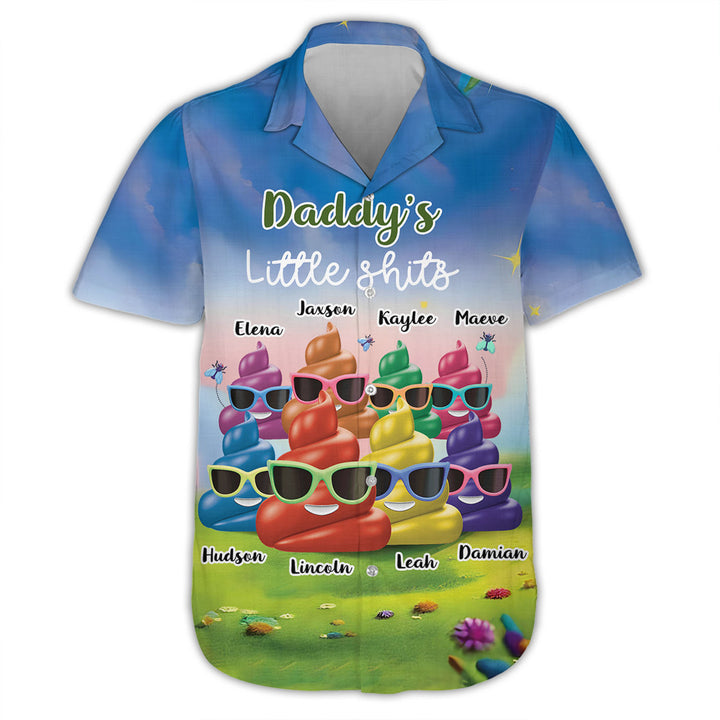 Daddy's Little Sht - Personalized Custom Hawaiian Shirt - Summer Vacation Gift For Dad