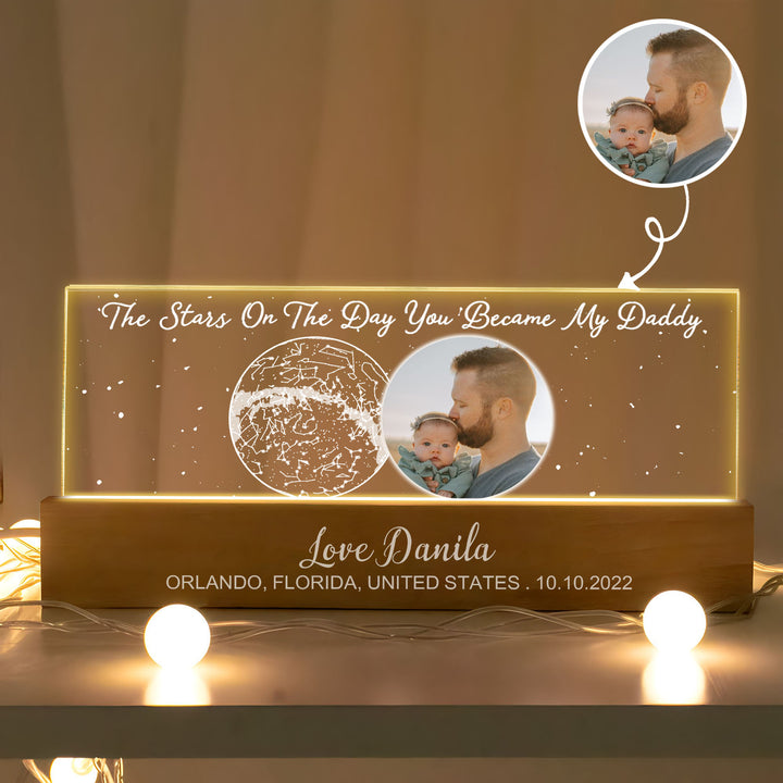 Under This Sky You Became My Dad - Personalized Custom Name Night Light - Father's Day Gift