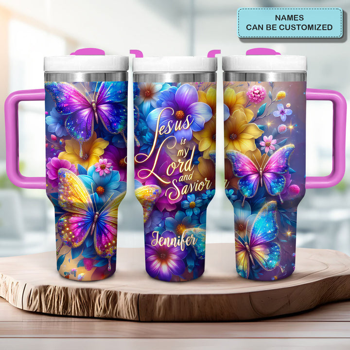 Jesus Is My Lord And Savior - Personalized Tumbler with Handle - Gift For Christian - NCU0DV061