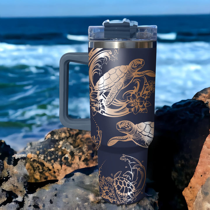 Hawaiian Turtles - Tumbler with Handle - Gift For Turtles Lovers - NCU0DV063