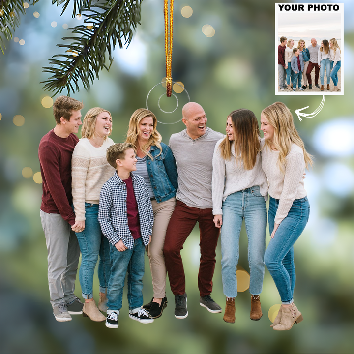 Customized Photo Ornament Family Generation V3 - Personalized Photo Mica Ornament - Christmas Gift For Family Members