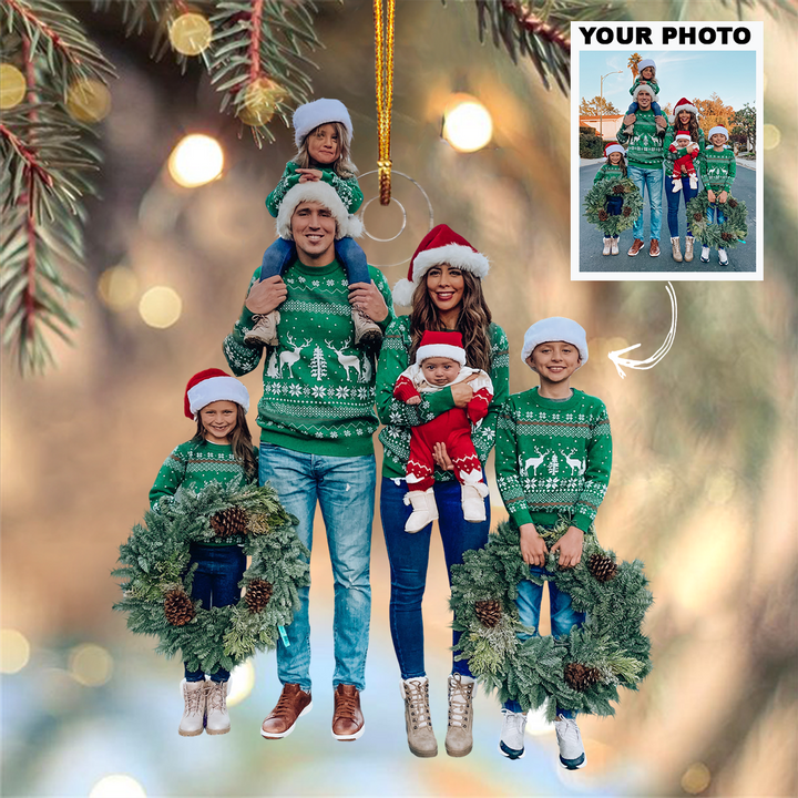 Customized Photo Ornament Family Family Special Moments V6 - Personalized Photo Mica Ornament - Christmas Gift For Family Members