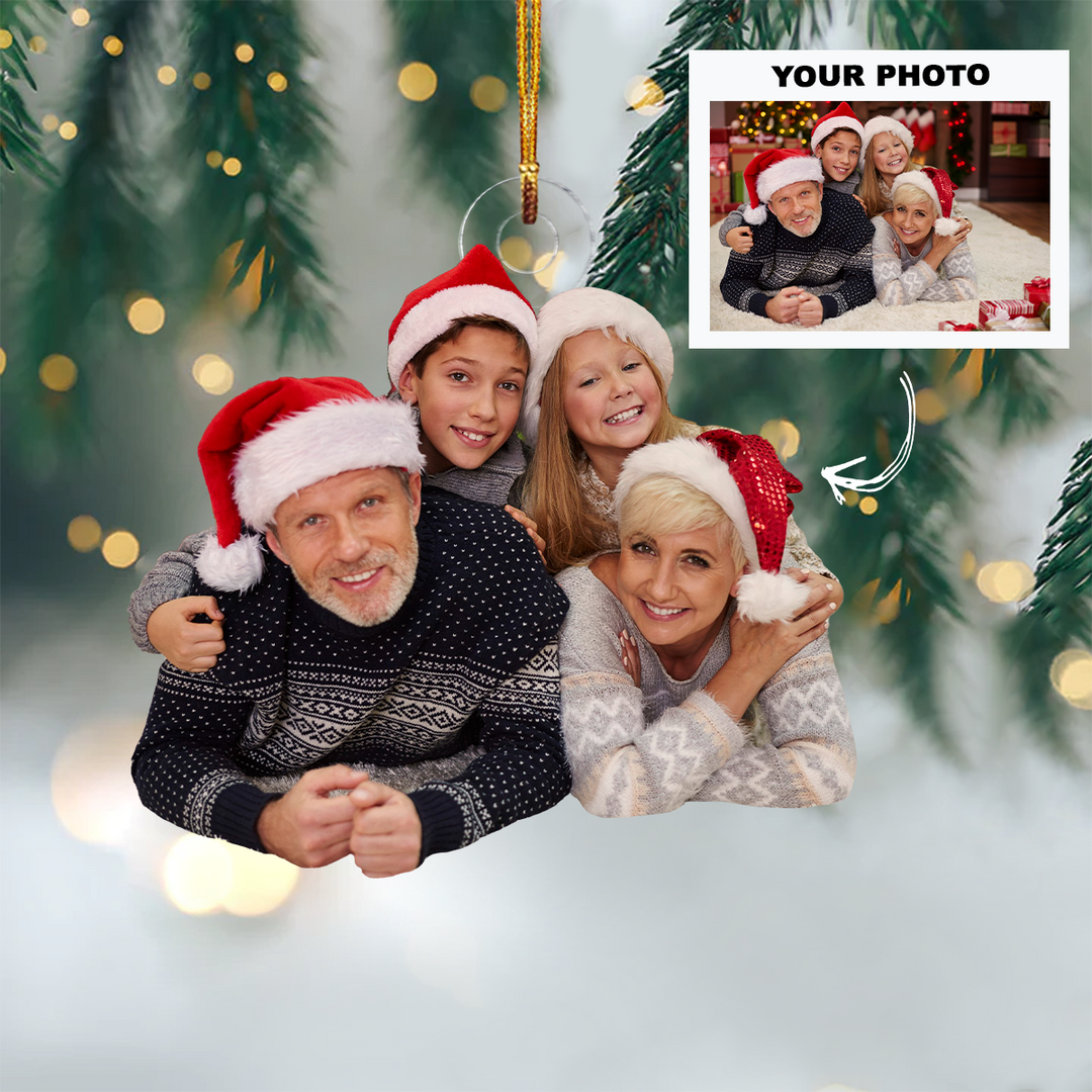 Personalized Photo Mica Ornament - Christmas, Birthday Gift For Family Members, Grandma, Grandpa, Grandparent, Brothers, Sisters - Customized Your Photo Ornament