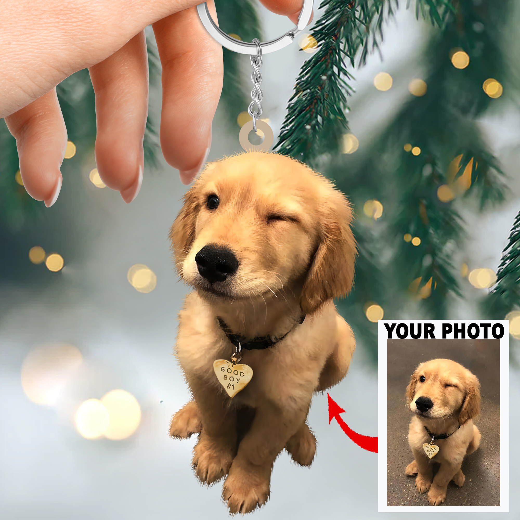 Personalized Custom Keychain - Birthday Gift For Pet Mom, Pet Dad, Dog Mom, Dog Dad, Cat Mom, Cat Dad, Dog Parents - Custom Your Photo Keychain ARND005