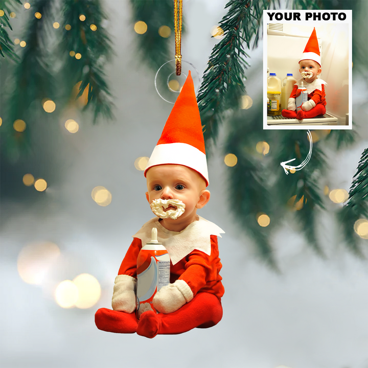 Baby's First Christmas - Personalized Custom Photo Mica Ornament - Christmas Gift For Family, Family Members, Friends