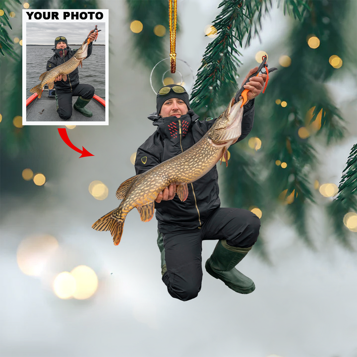 You Can't Buy Happiness But You Can Go Fishing - Personalized Custom Photo Mica Ornament - Christmas Gift For Fishing Lover, Fisher, Family Member, Friends