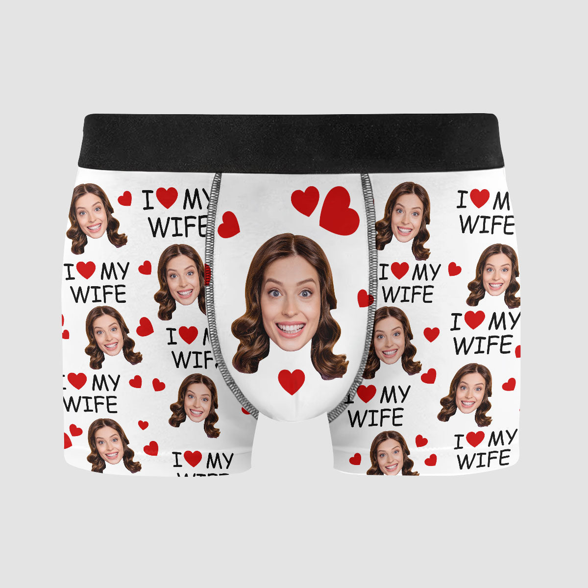 I Love My Wife - Personalized Custom Men's Boxer Briefs - Gift For Couple, Boyfriend, Husband