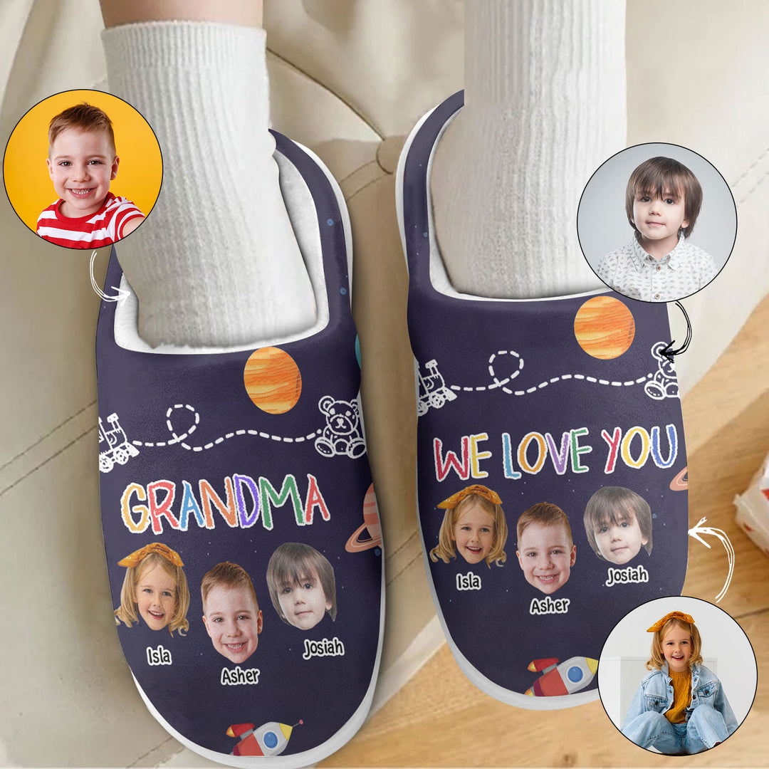 Grandma We Love You - Personalized Custom Slippers - Gift For Grandma, Mom Family Members