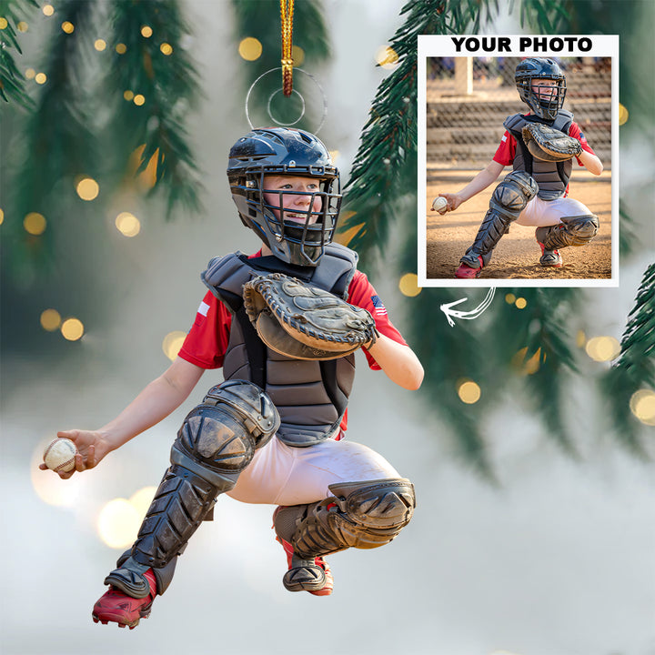 Baseball Ornament - Personalized Custom Photo Mica Ornament - Christmas Gift For Sport Lover