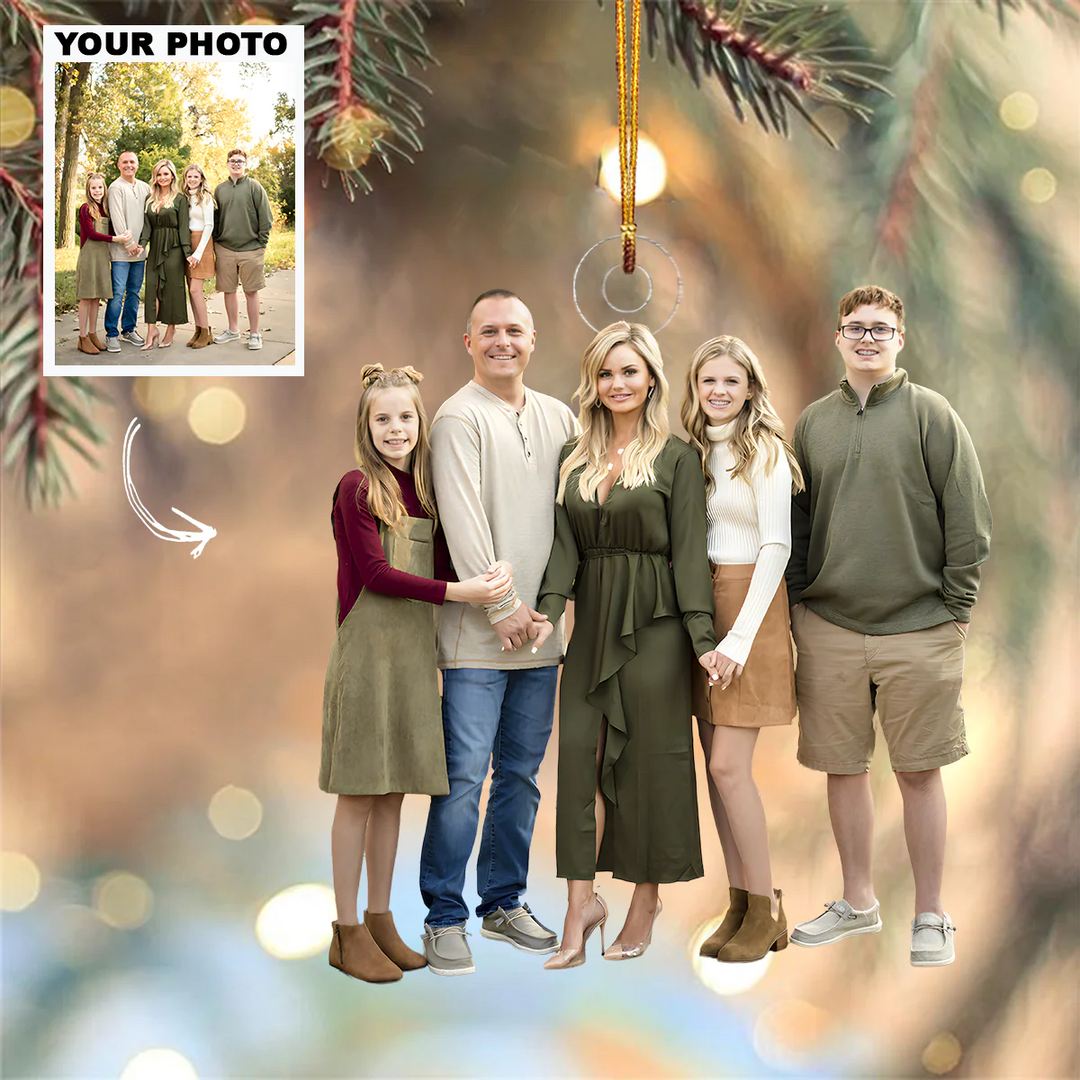 Big Family - Personalized Custom Photo Mica Ornament - Christmas Gift For Family Members, Brothers, Sisters