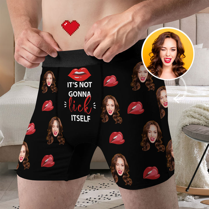 It's Not Gonna Lick Itself - Personalized Custom Men's Boxer Briefs - Gift For Couple, Boyfriend, Husband