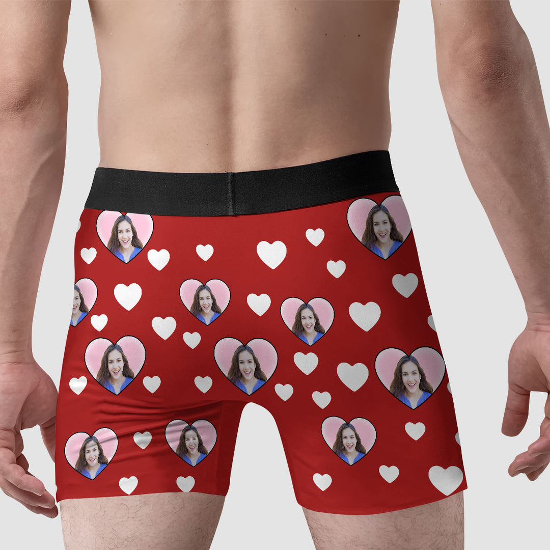 Happy Valentine's Day Big Boy - Personalized Custom Men's Boxer Briefs - Gift For Couple, Boyfriend, Husband
