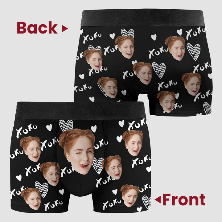 XOXO Gift - Personalized Custom Men's Boxer Briefs - Gift For Couple, Boyfriend, Husband