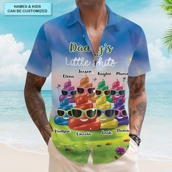 Daddy's Little Sht - Personalized Custom Hawaiian Shirt - Summer Vacation Gift For Dad