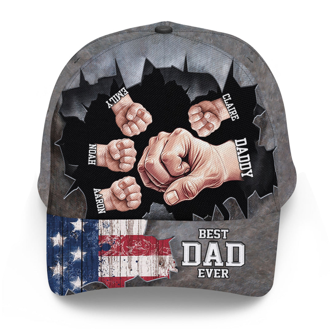 Best Dad Ever Flag - Personalized Custom Classic Cap - Father's Day Gift For Dad