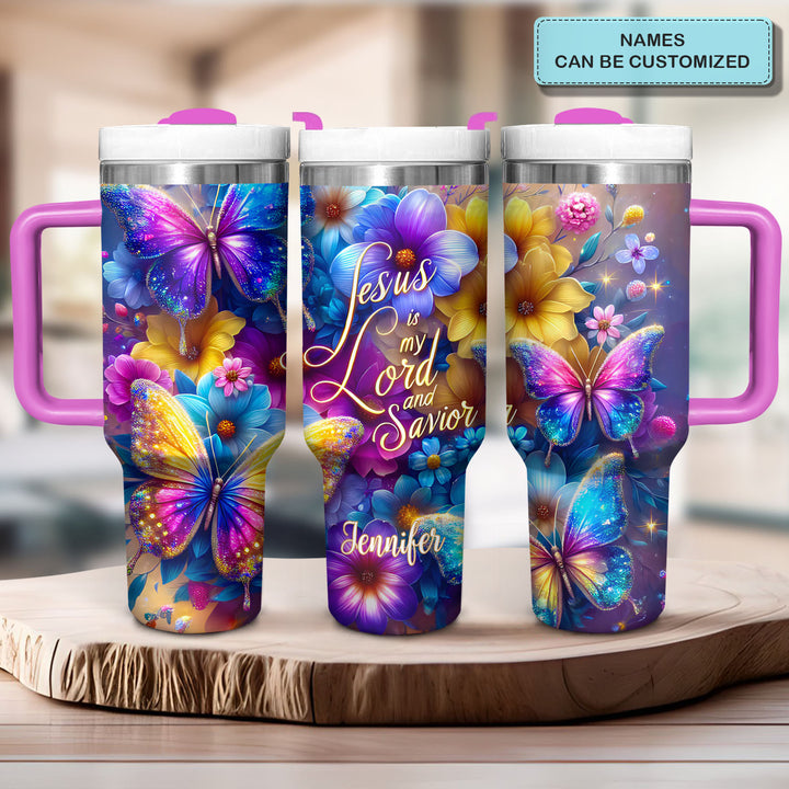 Jesus Is My Lord And Savior - Personalized Tumbler with Handle - Gift For Christian - NCU0DV061