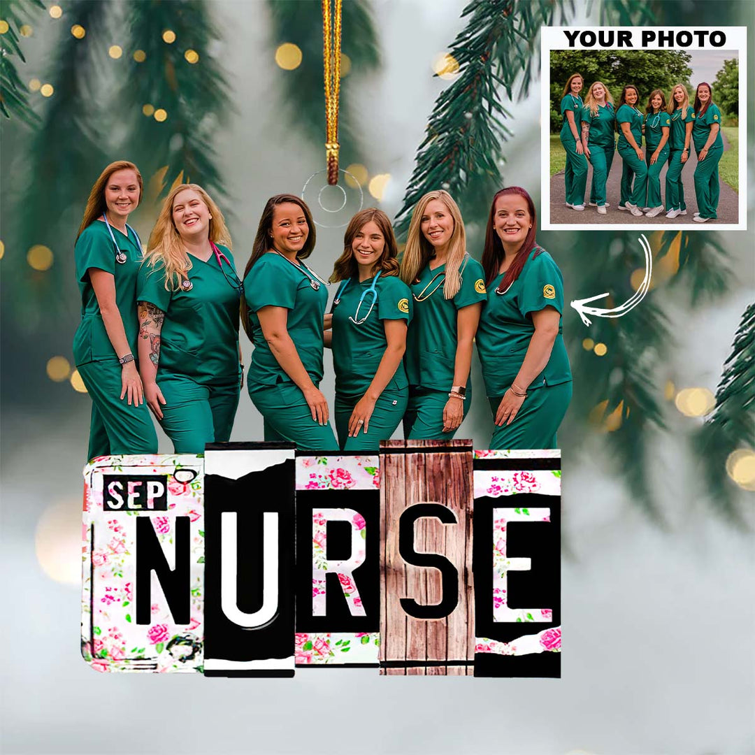 Love Nurse Life Customized Your Photo Ornament - Personalized Custom Photo Mica Ornament - Nurse's Day, Appreciation, Christmas Gift For Nurse UPL0DM005