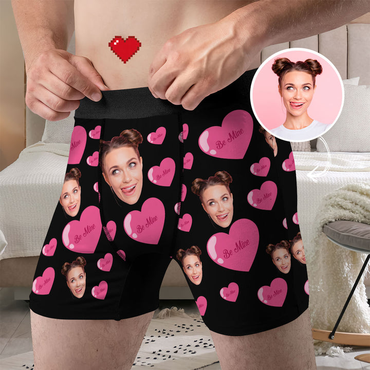 Be Mine - Personalized Custom Men's Boxer Briefs - Gift For Couple, Boyfriend, Husband