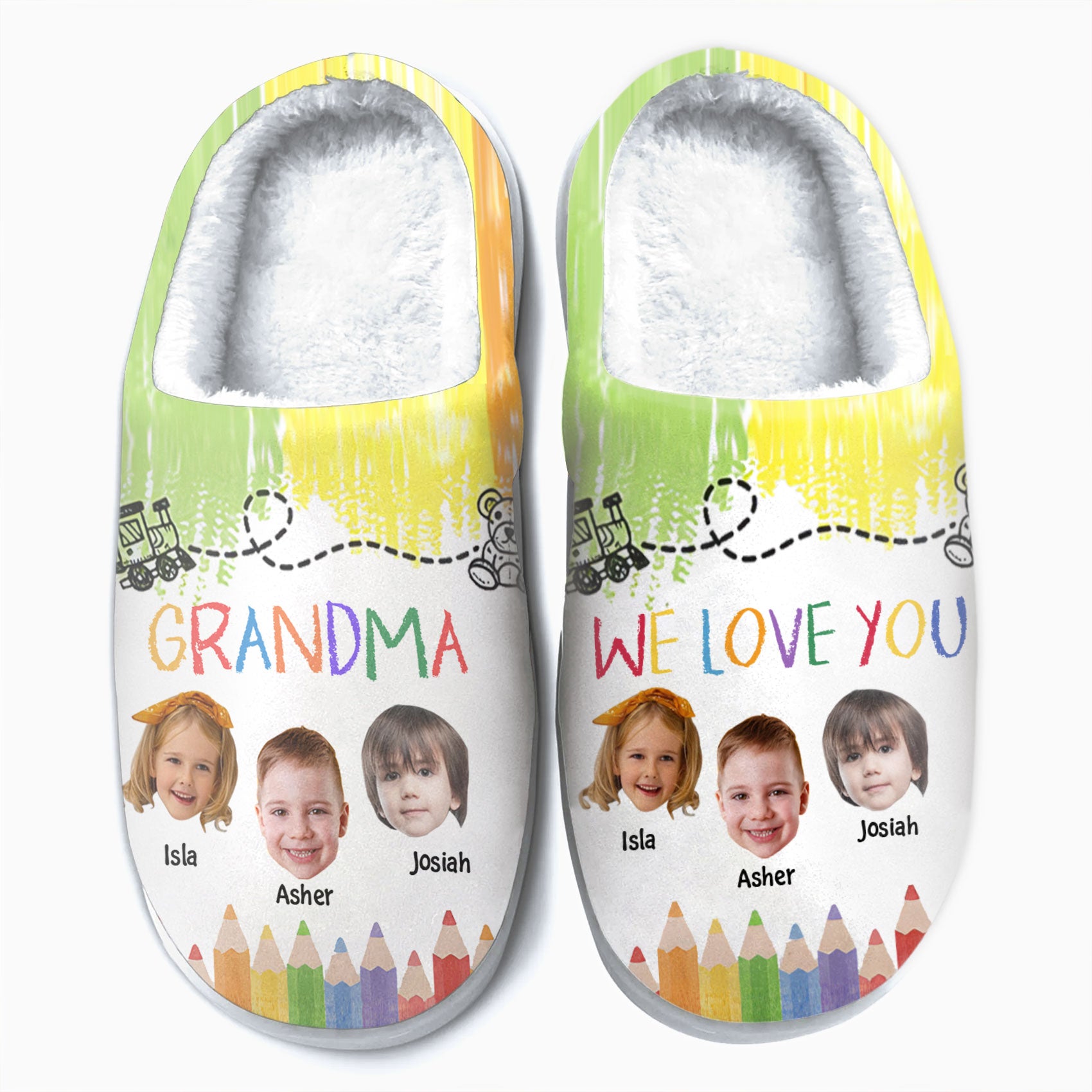 Grandma We Love You - Personalized Custom Slippers - Gift For Grandma, Mom Family Members