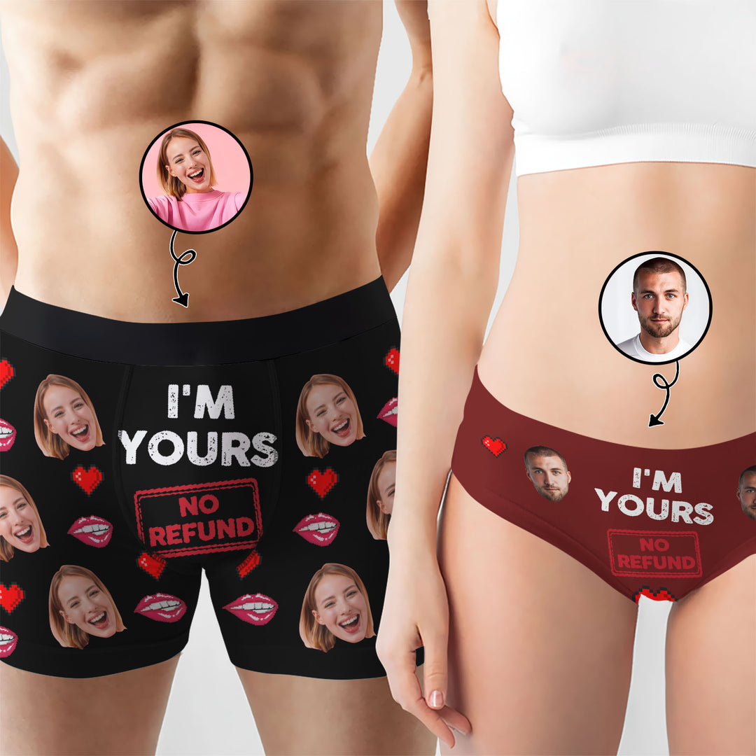 I'm Yours - Personalized Custom Couple Matching Briefs - Gift For Couple, Boyfriend, Girlfriend, Wife, Husband