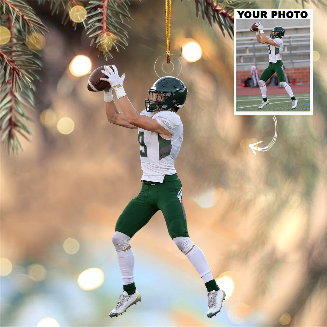 American Football Ornament - Personalized Custom Photo Mica Ornament - Birthday, Christmas Gift For Football Lover, Sport Lover, Family Members