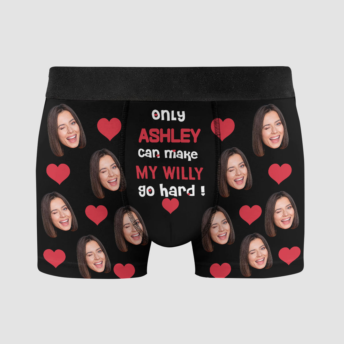 Only You Can Make My Wily Go Hard - Personalized Custom Men's Boxer Briefs - Gift For Couple