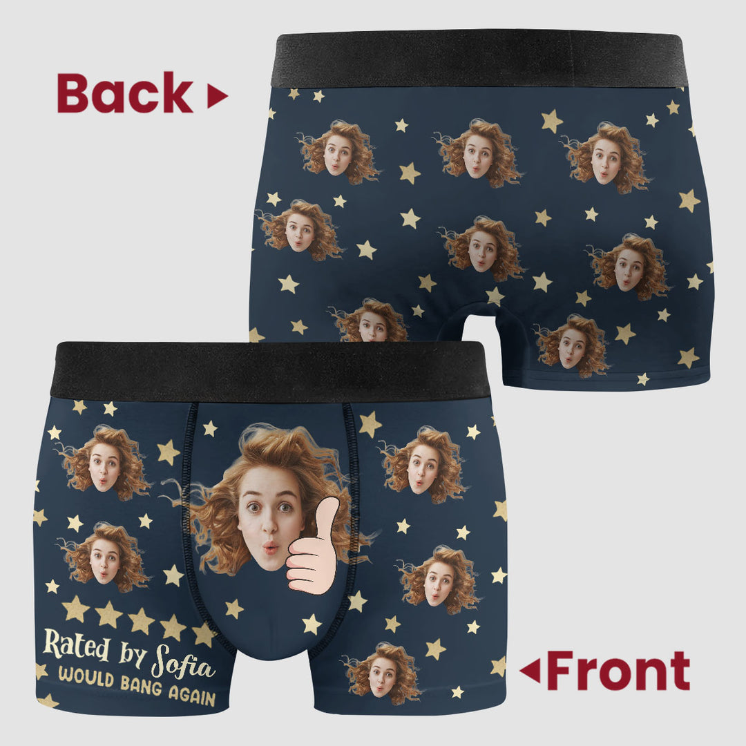 Rated By Her - Personalized Custom Men's Boxer Briefs - Gift For Couple, Boyfriends, Husband