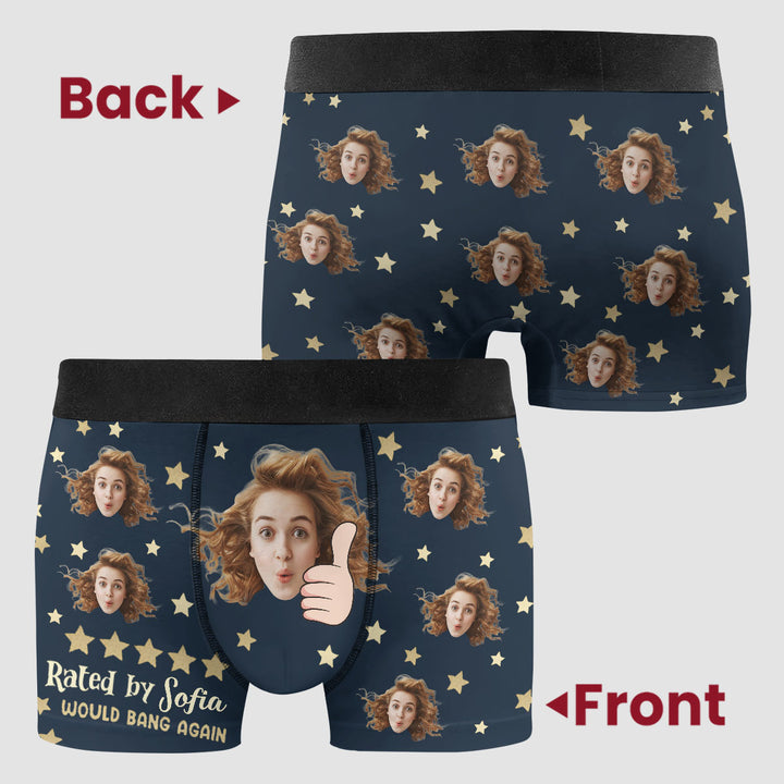 Rated By Her - Personalized Custom Men's Boxer Briefs - Gift For Couple, Boyfriends, Husband