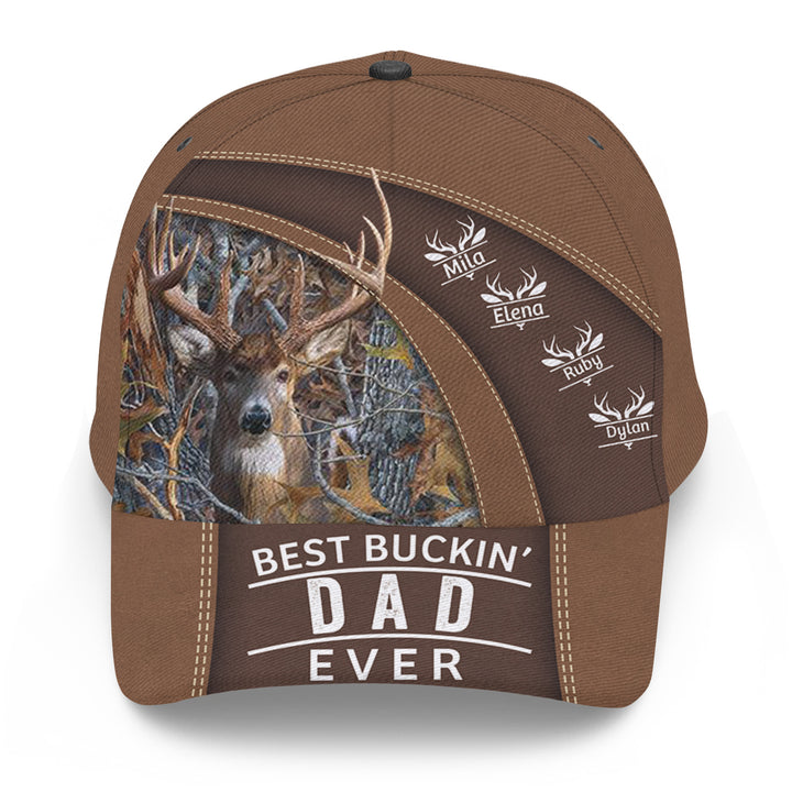 Best Buckin Dad Hunting - Personalized Custom Classic Cap - Father's Day Gift For Dad