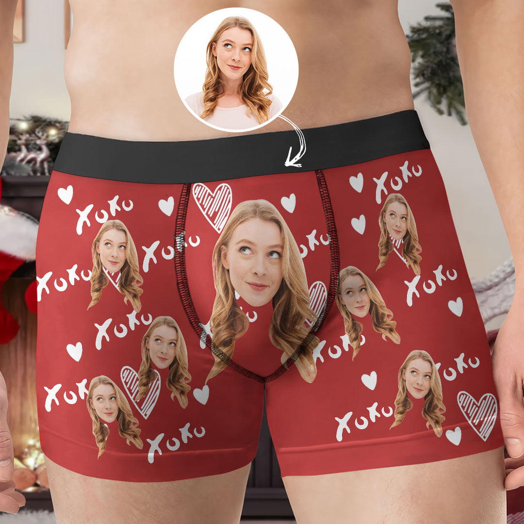 XOXO Gift - Personalized Custom Men's Boxer Briefs - Gift For Couple, Boyfriend, Husband