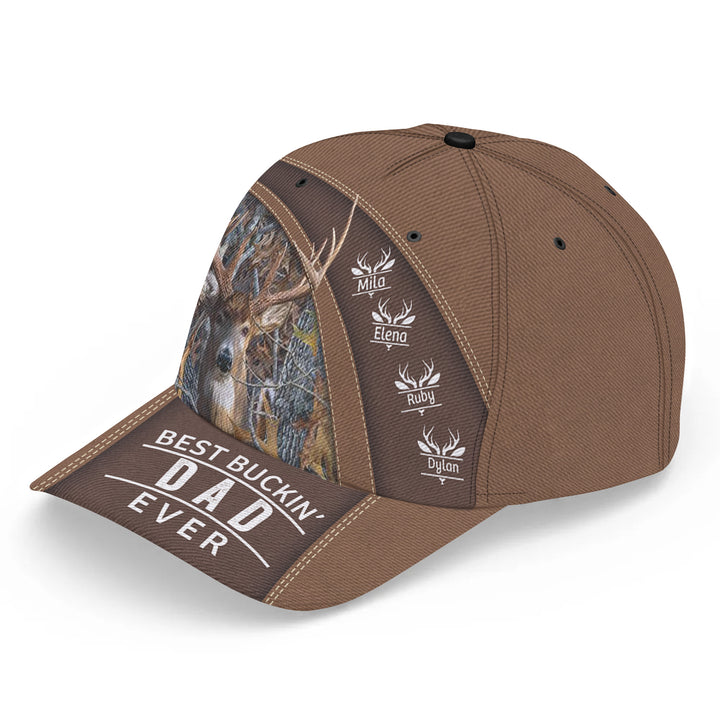 Best Buckin Dad Hunting - Personalized Custom Classic Cap - Father's Day Gift For Dad