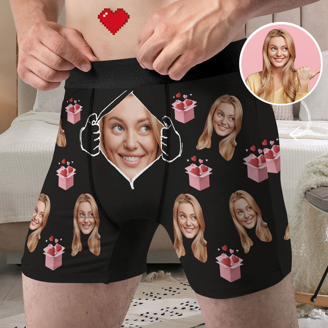 Valentine's Gift - Personalized Custom Men's Boxer Briefs - Gift For Couple, Boyfriend, Husband
