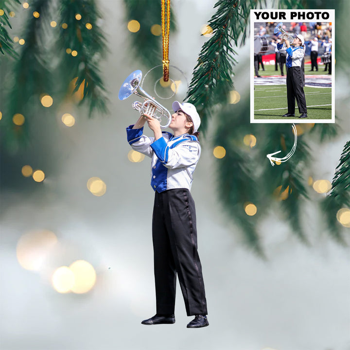 Marching Band Ornament - Personalized Custom Photo Mica Ornament - Christmas Gift For Family Members, Marching Band Members