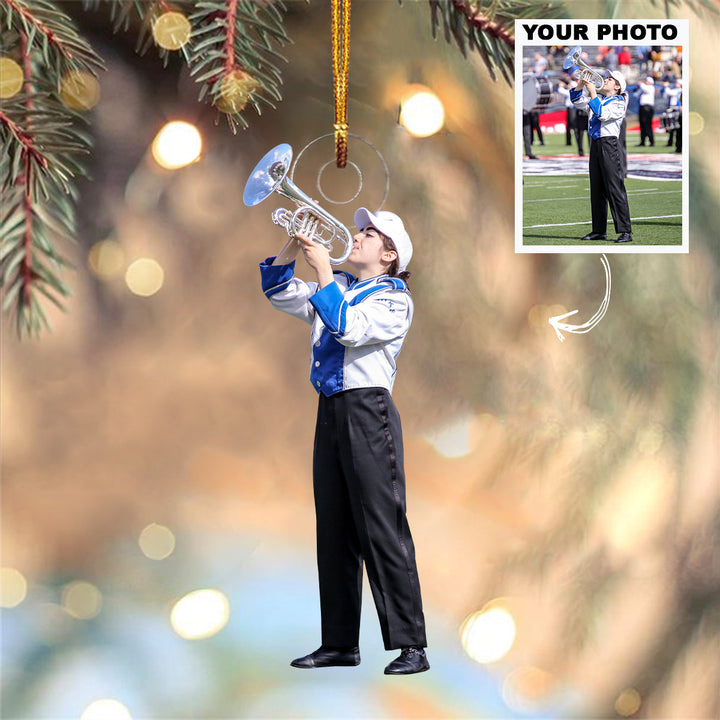 Marching Band Ornament - Personalized Custom Photo Mica Ornament - Christmas Gift For Family Members, Marching Band Members