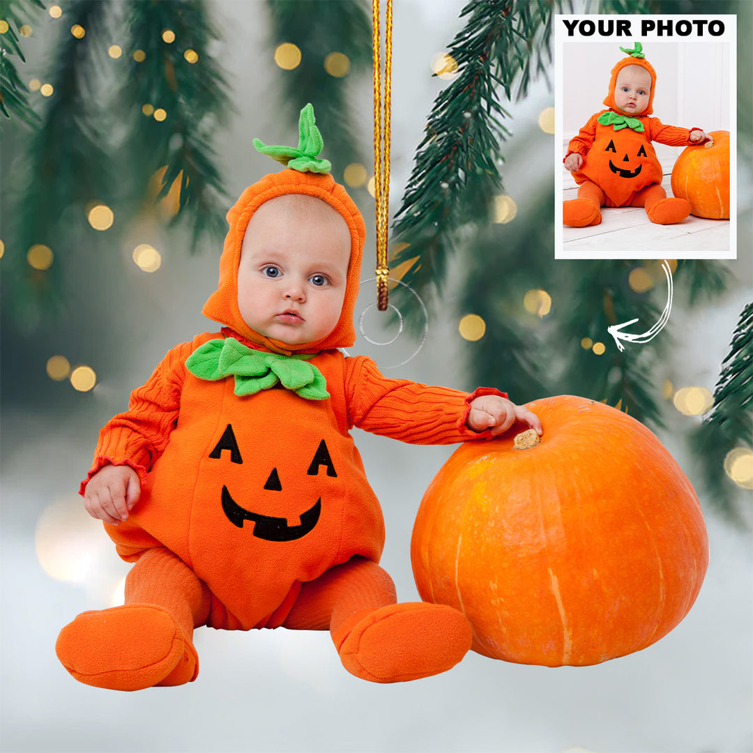 Baby In Funny Costume - Personalized Custom Photo Mica Ornament - Christmas Gift For Family, Family Members, Kids