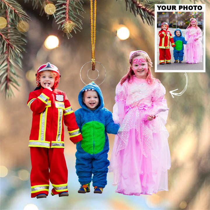 Baby In Funny Costume - Personalized Custom Photo Mica Ornament - Christmas Gift For Family, Family Members, Kids