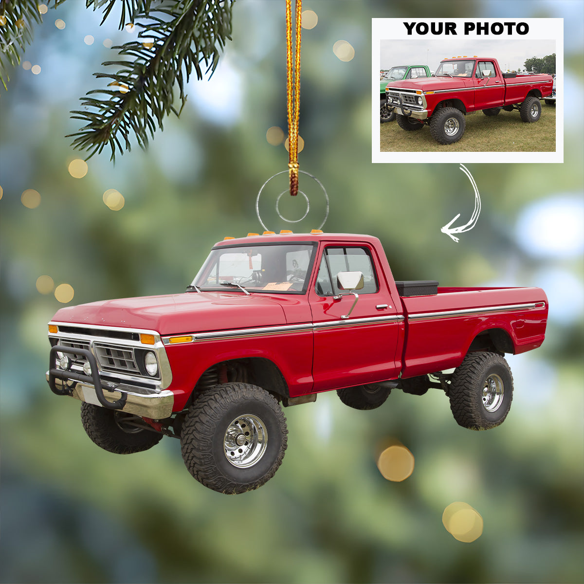 Personalized Photo Mica Ornament - Christmas, Birthday Gift For Truck Driver, Truck Lover - Customized Your Photo Ornament