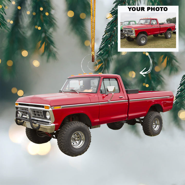 Personalized Photo Mica Ornament - Christmas, Birthday Gift For Truck Driver, Truck Lover - Customized Your Photo Ornament