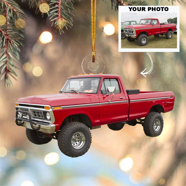 Personalized Photo Mica Ornament - Christmas, Birthday Gift For Truck Driver, Truck Lover - Customized Your Photo Ornament