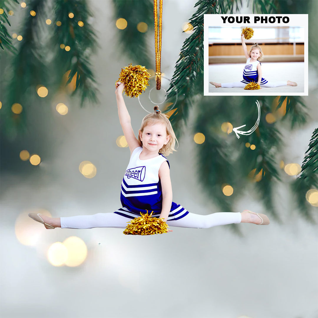 Kid Cheerleader Ornament - Personalized Custom Photo Mica Ornament - Christmas Gift For Cheerleaders, Kids, Family Members